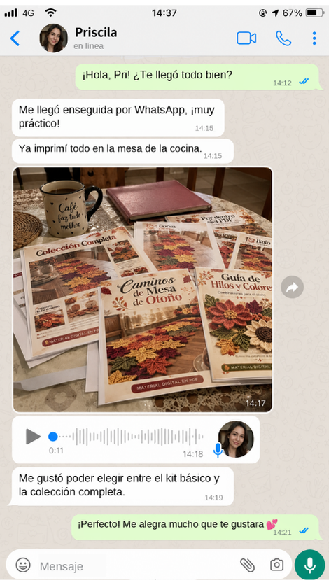 Comentario de Priscila sobre Caminos de Mesa de Otoño